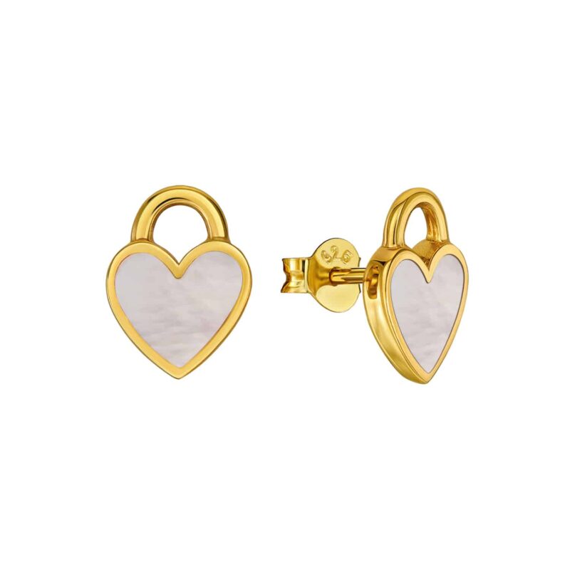 Ohrringe „Hollywood“ mit Perlmutt, 925er Sterling Silber, goldplattiert