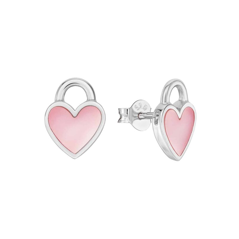 Ohrringe „Hollywood“ aus 925 Sterling Silber mit rosa Perlmutt