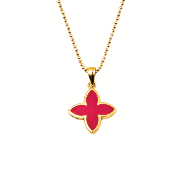 Kette "Coslada" aus 925 Sterling Silber, goldplattiert mit Coral