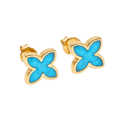 Ohrringe Ohrstecker Coslada Türkis 925 goldplattiert