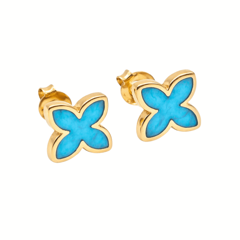 Ohrringe Ohrstecker Coslada Türkis 925 goldplattiert