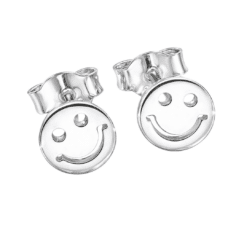 Smiley-Ohrstecker aus 925er Sterling Silber mit edlem Glanz