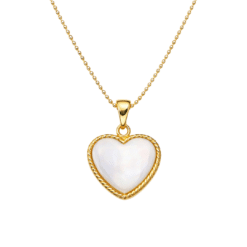 Kette „Amore“ mit Perlmutt aus 925er Sterling Silber, goldplattiert