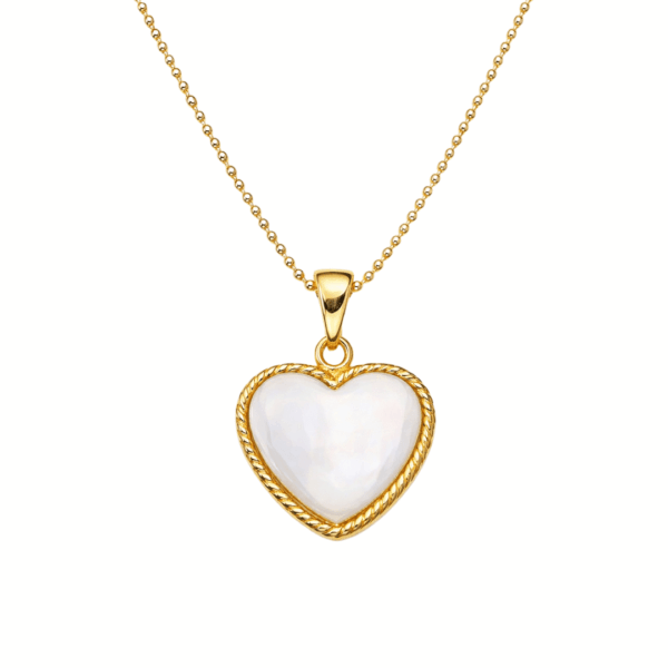 Kette „Amore“ mit Perlmutt aus 925er Sterling Silber, goldplattiert