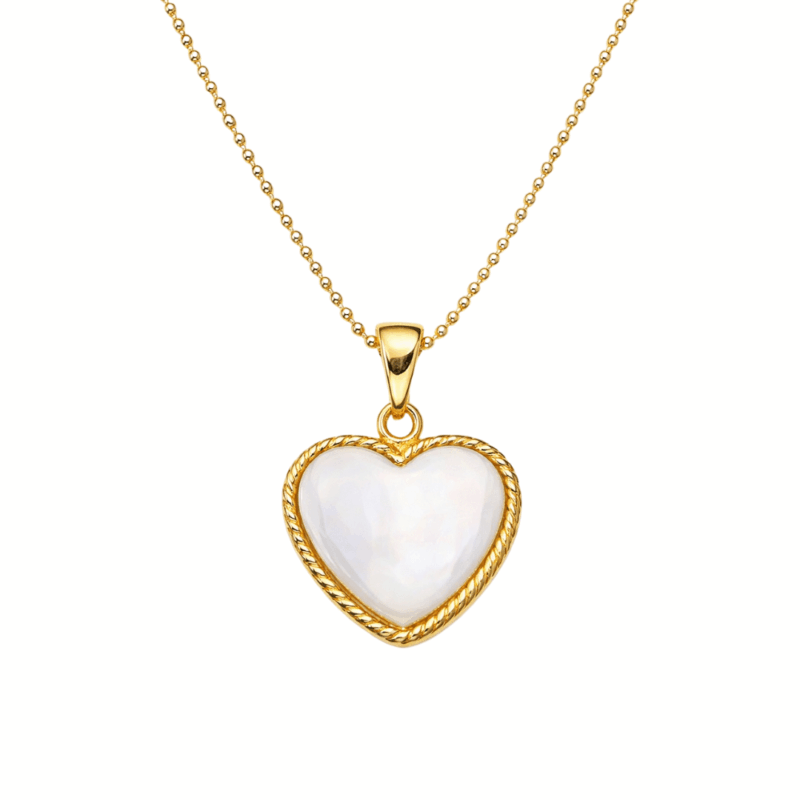 Kette „Amore“ mit Perlmutt aus 925er Sterling Silber, goldplattiert