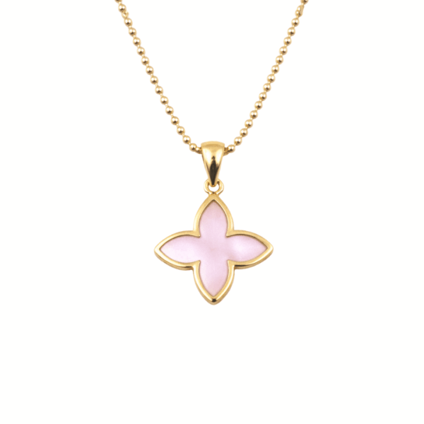 Kette "Coslada" aus 925 Sterling Silber, goldplattiert mit rosa Perlmutt