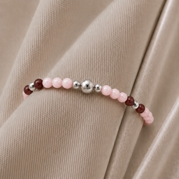 Kugelfußkette "Antibes" Edelstein mit 925 Sterling Silber