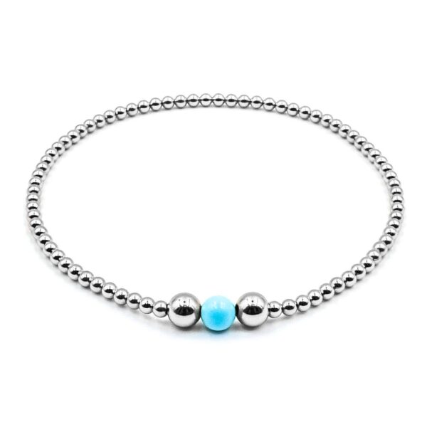 Kugelfußkette "Luma" Edelstein mit 925 Sterling Silber