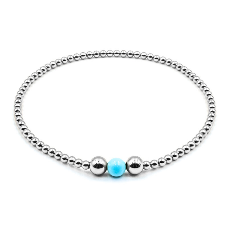 Kugelfusskette Luma Edelstein mit 925 Sterling Silber