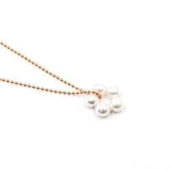 Kette Fleur Adele Edelstein mit 925 Sterling Silber goldplattiert