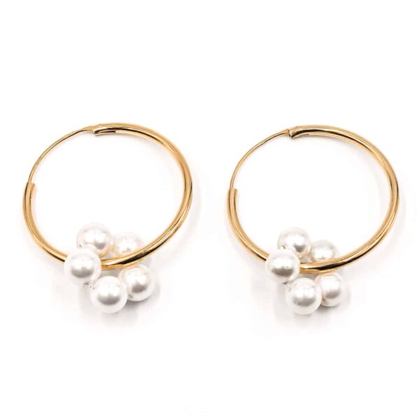 Creolen "Fleur Adele" Edelstein mit 925 Sterling Silber, goldplattiert
