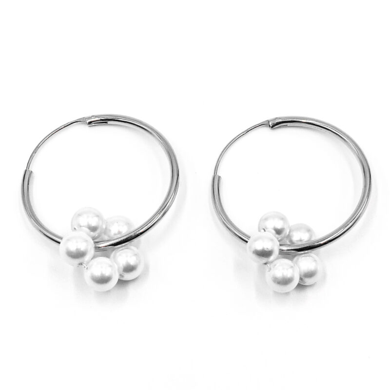 Ohrringe Creolen Fleur Adele Edelstein mit 925 Sterling Silber