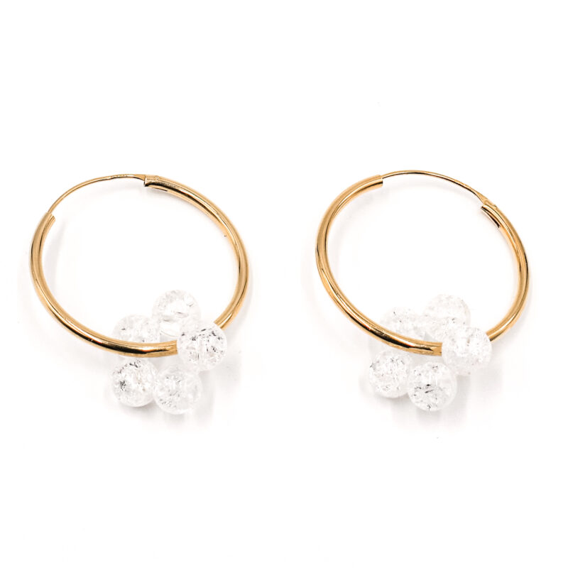 Creolen "Fleur Tyra" Edelstein mit 925 Sterling Silber, goldplattiert