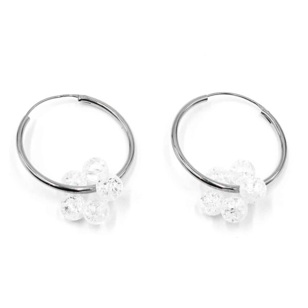 Creolen "Fleur Tyra" Edelstein mit 925 Sterling Silber