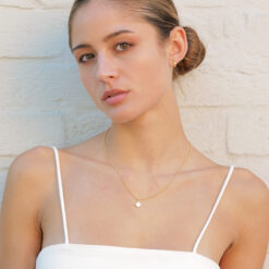 Alternative view of Kette Kleeblatt New York Mini Perlmutt 925 Sterling Silber goldplattiert