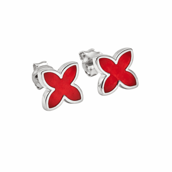 Ohrstecker "Coslada" aus 925 Sterling Silber mit Koralle