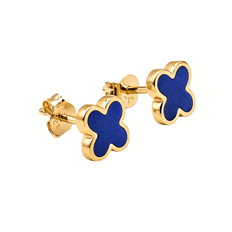 Ohrringe „New York“ mit Lapis aus 925er Sterling Silber, goldplattiert