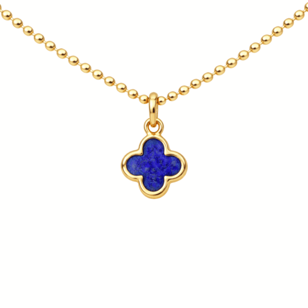 Kette „New York Mini“ mit Lapis aus 925er Sterling Silber, goldplattiert