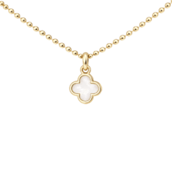 Kette Kleeblatt New York Mini Perlmutt 925 Sterling Silber goldplattiert