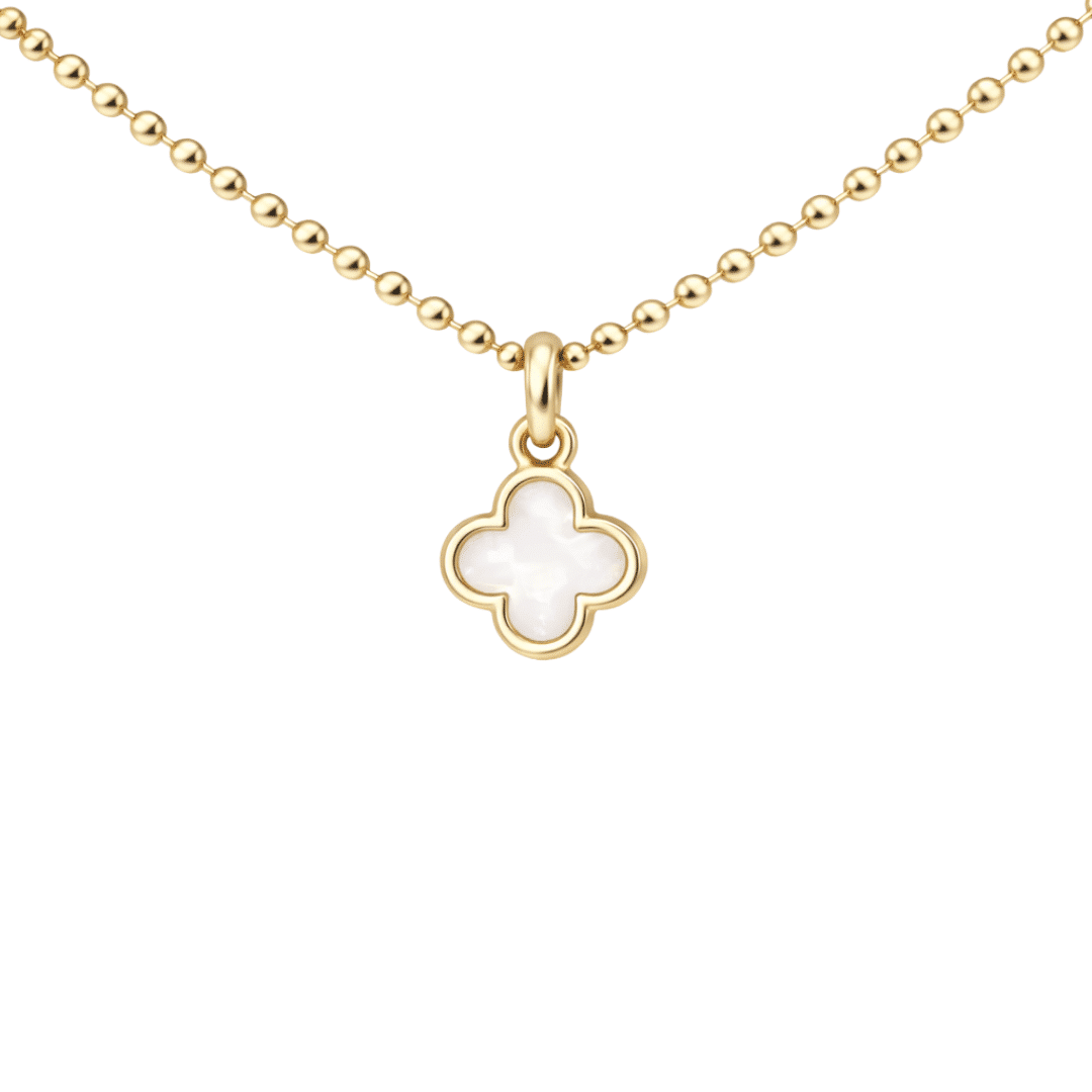 Kette „New York Mini“ mit Perlmutt aus 925er Sterling Silber, goldplattiert