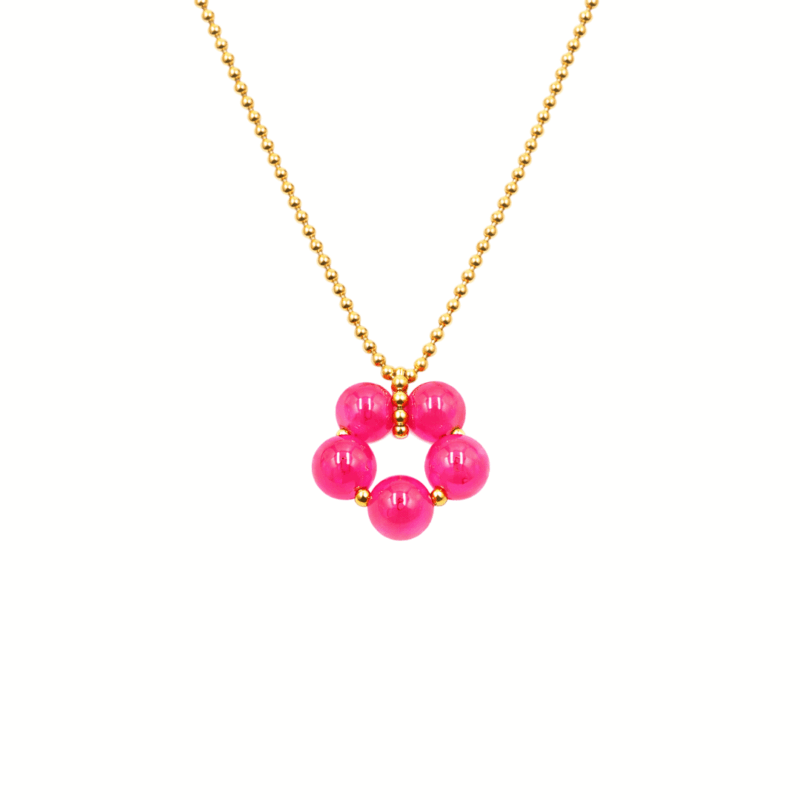 Kette Fleur Manaus Edelstein mit 925 Sterling Silber goldplattiert