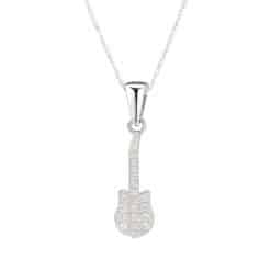 KIDS Kette Gitarre 925 Sterling Silber Zirkonia