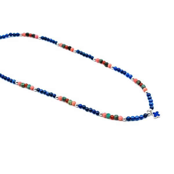 Alternative view of St. Tropez Kugelkette Edelstein mit 925 Sterling Silber
