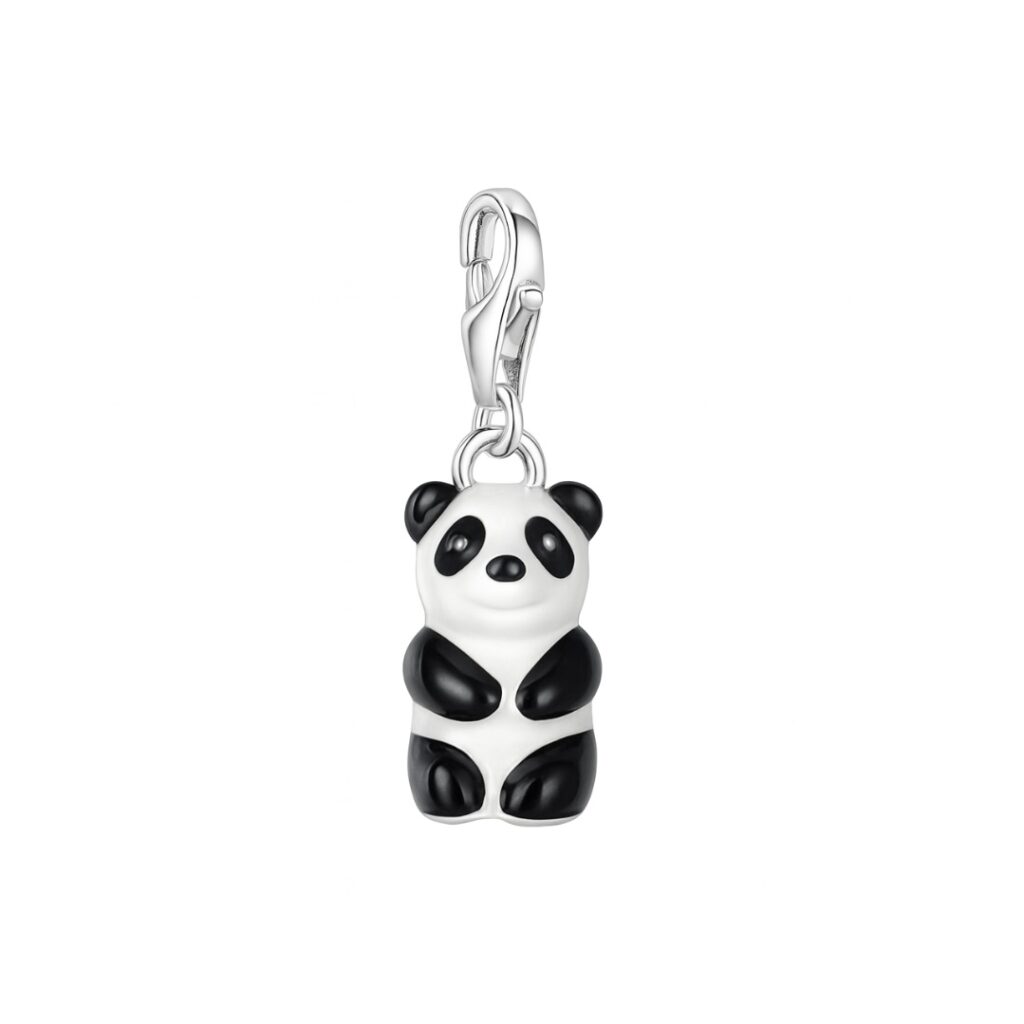 Charm „Pandabär“ bunt aus 925 Sterling Silber