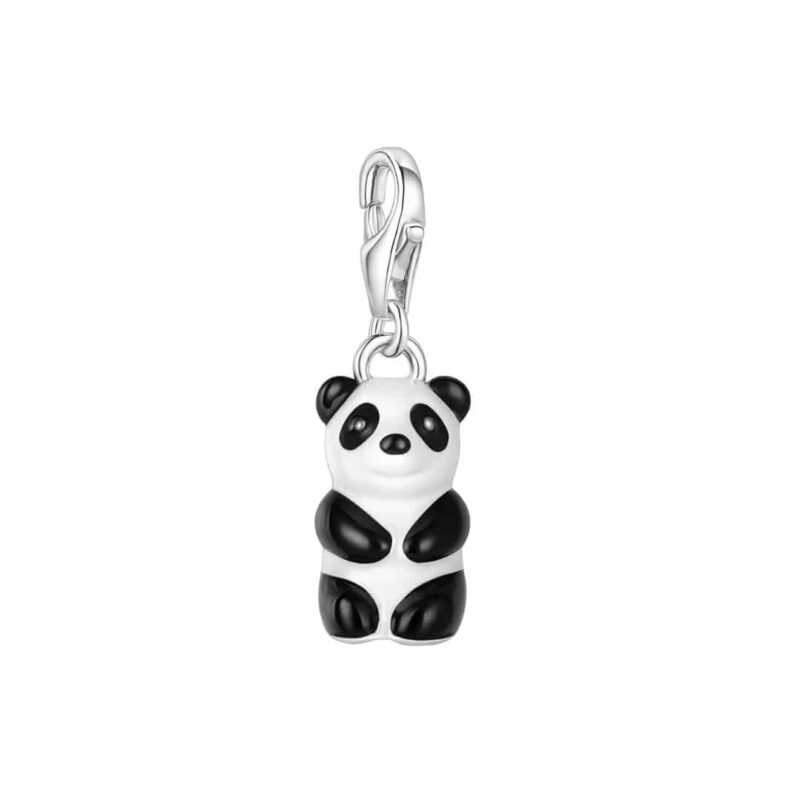 Charm „Pandabär“ bunt aus 925 Sterling Silber