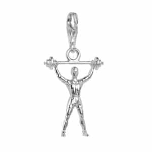 Charm „Gewichtheber“ aus 925 Sterling Silber