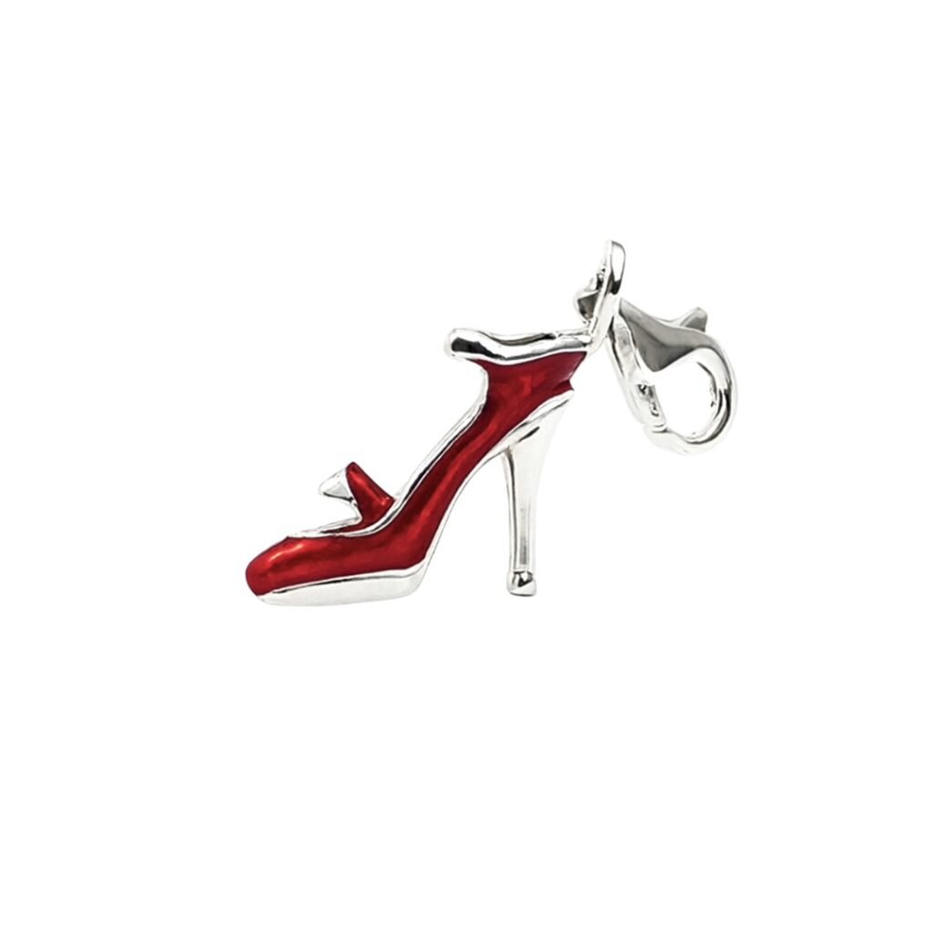 Charm „Pumps“ rot aus 925 Sterling Silber