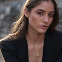 Alternative view of Ohrringe Diva Stern 925 Sterling Silber goldplattiert