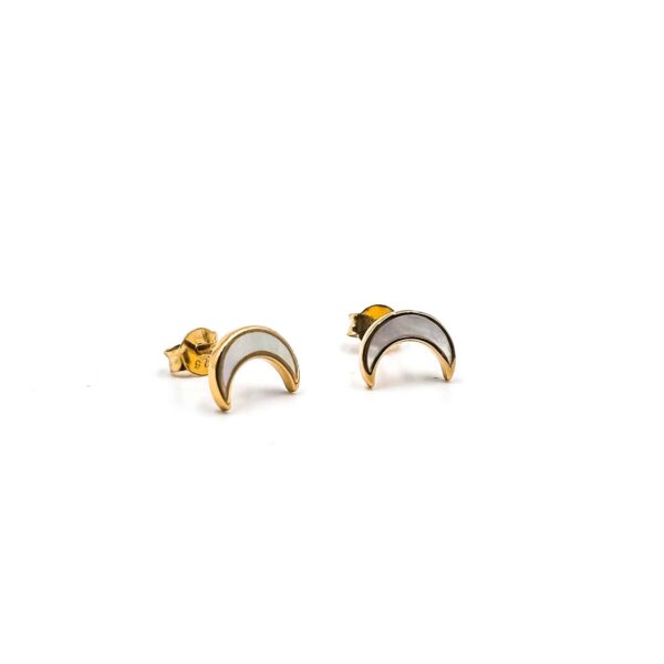 Ohrstecker „Luna“ mit Perlmutt aus 925er Sterling Silber, goldplattiert