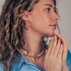 Alternative view of Ohrringe Halbcreole Stern Starlight 925 Sterling Silber goldplattiert