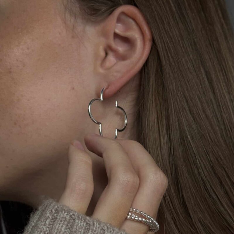 Alternative view of Halbcreolen „Columbiana“ aus 925er Sterling Silber