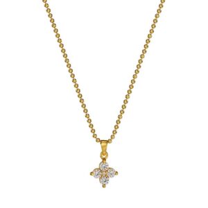 Kette "Lore" mit weissem Zirkonia aus 925 Sterling Silber, goldplattiert