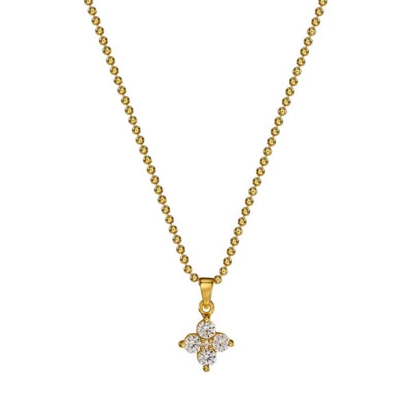 Kette "Lore" mit weissem Zirkonia aus 925 Sterling Silber, goldplattiert