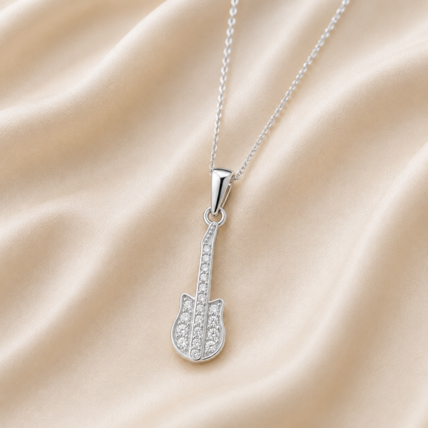KIDS Kette "Gitarre" 925 Sterling Silber mit Zirkonia