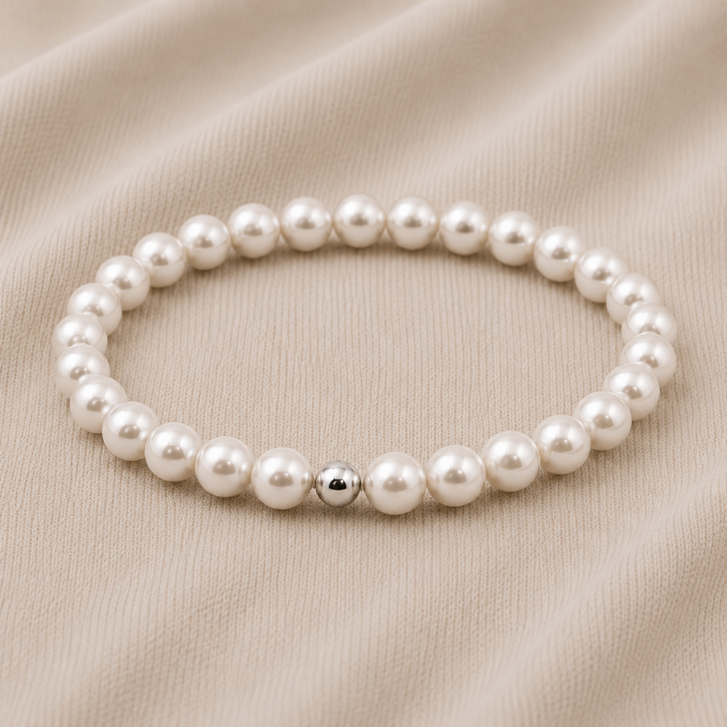 Perlenarmband "Minea" aus 925 Sterling Silber