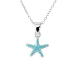KIDS Kette Seestern hellblau 925 Sterling Silber