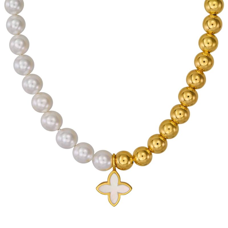 Alternative view of Kugelkette "Tilla Coslada" mit Edelstein aus 925 Sterling Silber, goldplattiert