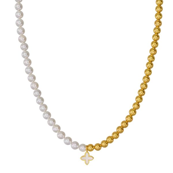 Kugelkette "Tilla Coslada" mit Edelstein aus 925 Sterling Silber, goldplattiert
