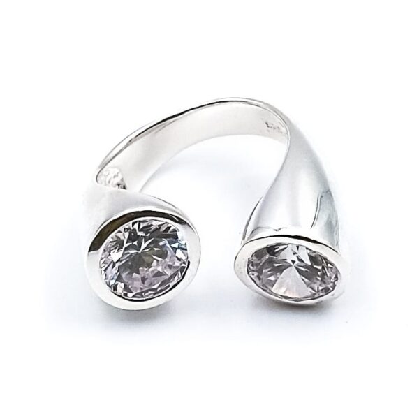 Alternative view of Ring „Namo“ aus 925er Sterling Silber mit weißem Zirkonia