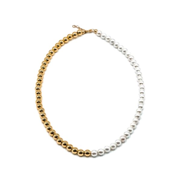 Penelope Kugelkette Edelstein mit 925 Sterling Silber goldplattiert