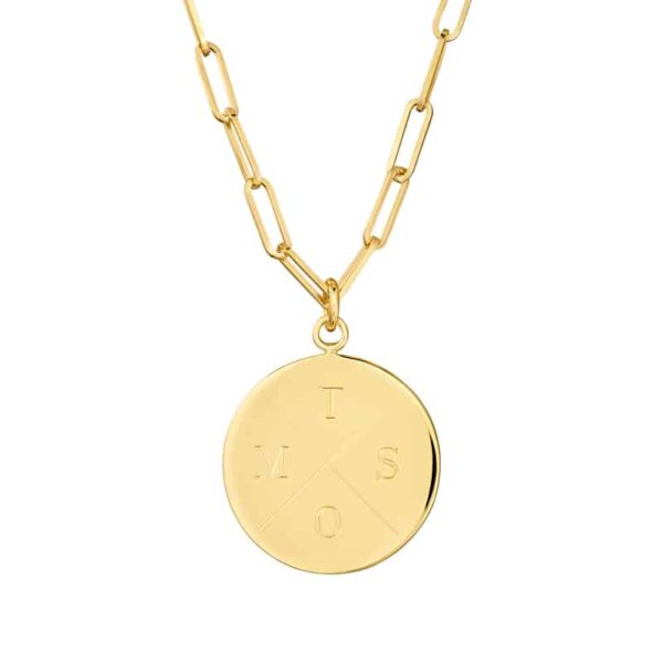 Kette „Veneziana“ aus 925er Sterling Silber, goldplattiert mit Gravur