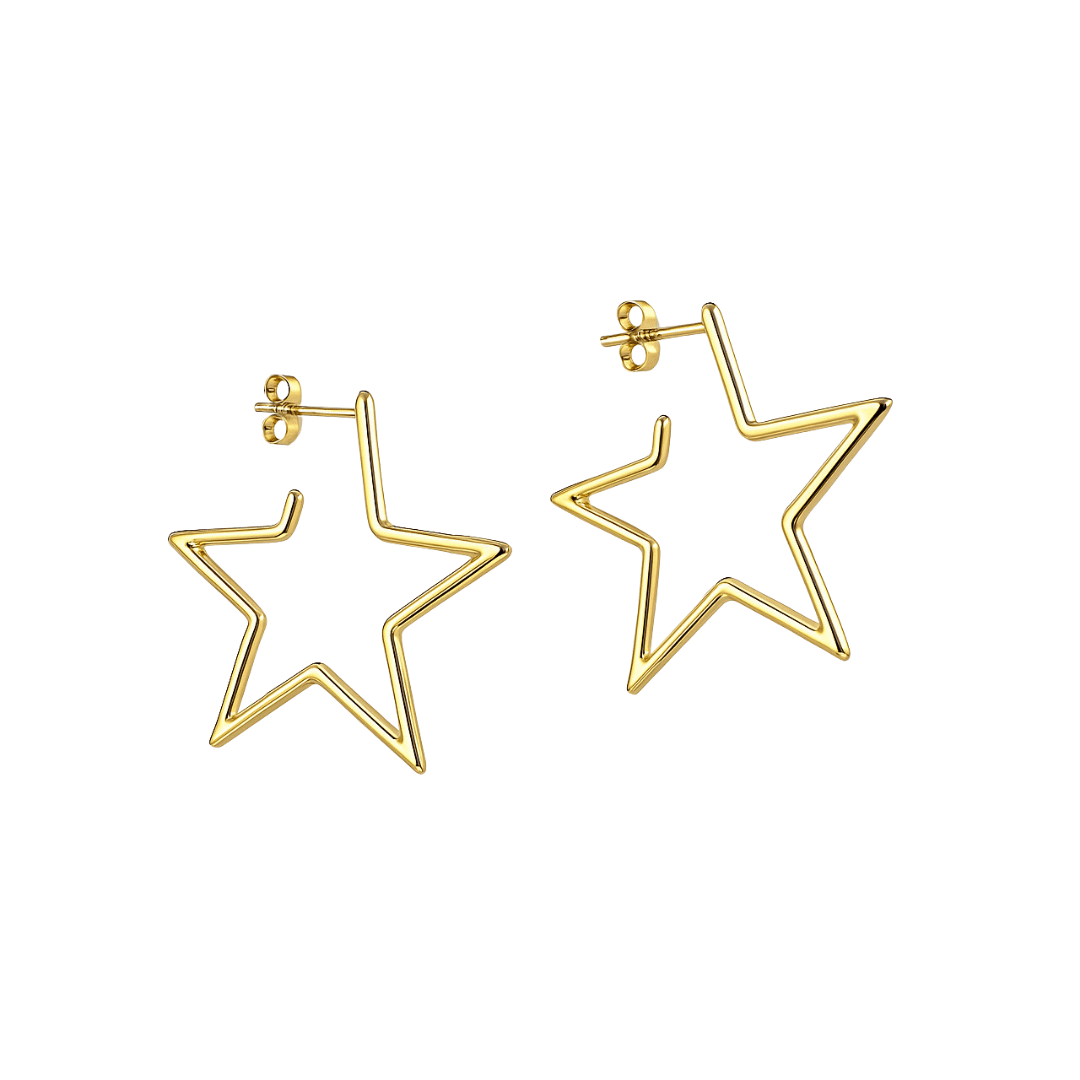 Ohrringe Halbcreole Stern Starlight 925 Sterling Silber goldplattiert