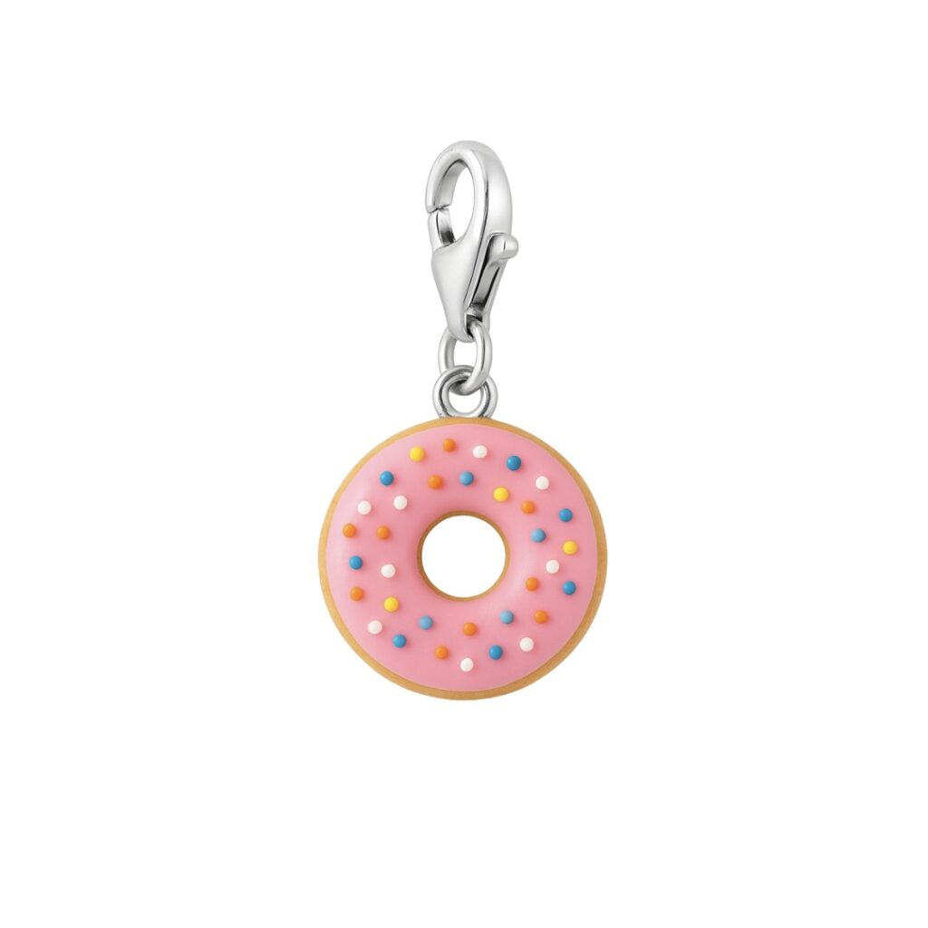 Charm „Donut“ rosa aus 925 Sterling Silber