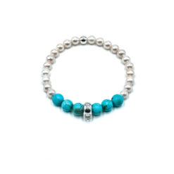 Charms Perlenkugelarmband Tamina Edelstein mit 925 Sterling Silber