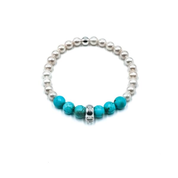Charms Perlenkugelarmband Tamina Edelstein mit 925 Sterling Silber