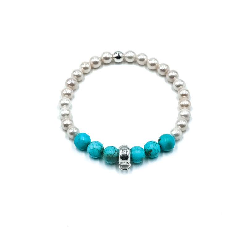 Charms Perlenkugelarmband Tamina Edelstein mit 925 Sterling Silber